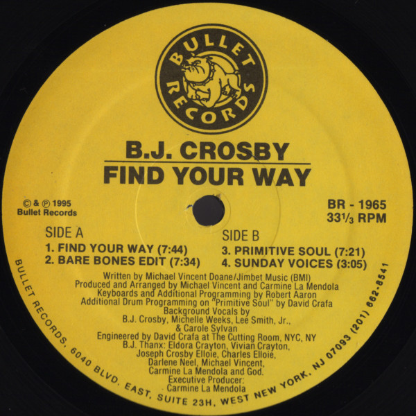 B.J. Crosby - Find Your Way | Bullet Records (BR - 1965)