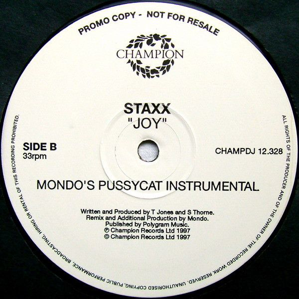 Staxx - Joy | Champion (CHAMPDJ 12.328) - 2