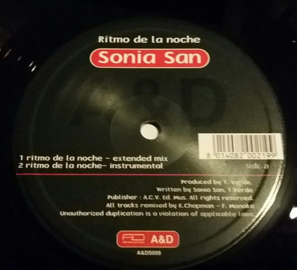Sonia San - Ritmo De La Noche | A & D (A&DS 009) - main