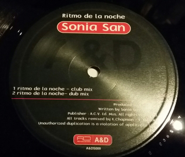 Sonia San - Ritmo De La Noche | A & D (A&DS 009) - 2
