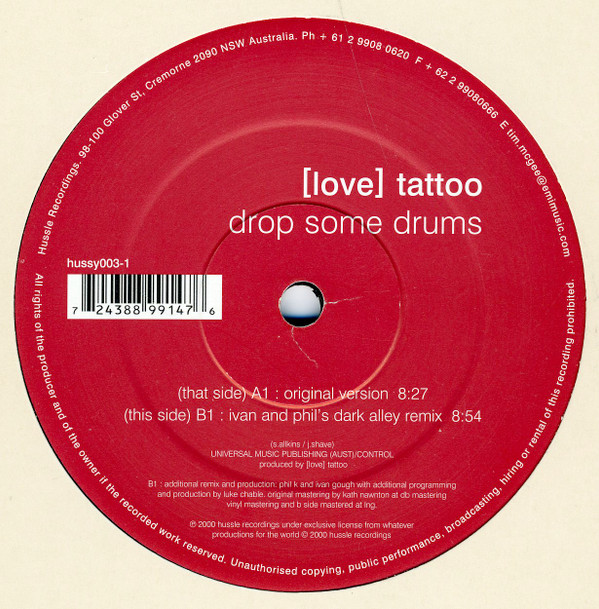 [Love] Tattoo - Drop Some Drums | Hussle Recordings (HUSSY003-1) - 2