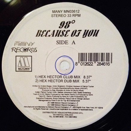 98° - Because Of You  | Many Records (MN 03612)