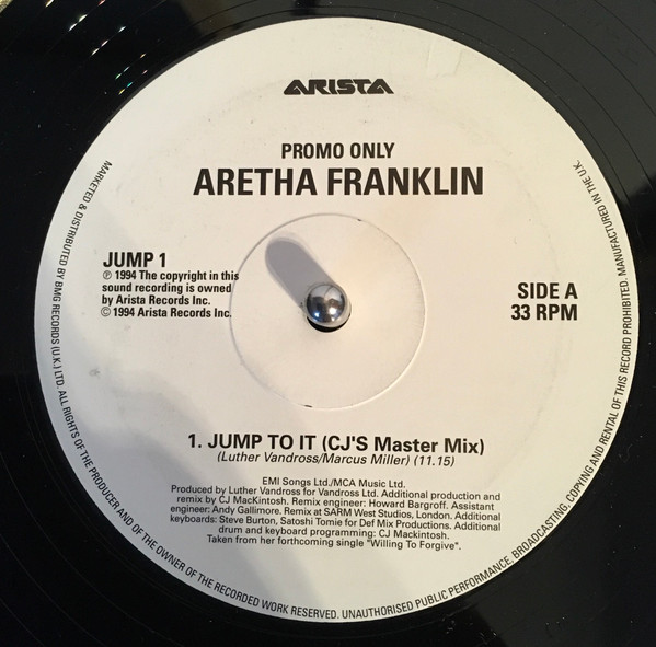 Aretha Franklin - Jump To It / Willing To Forgive | Arista (JUMP 1)