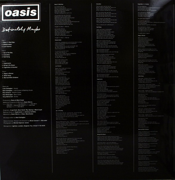 Oasis - Definitely Maybe | Creation Records (CRE LP 169) - 2