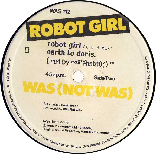 Was (Not Was) - Robot Girl | Mercury (WAS 112) - 4