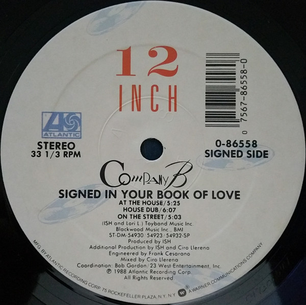 Company B - Signed In Your Book Of Love | Atlantic (0-86558) - 3 Company B - Signed In Your Book Of Love | Atlantic (0-86558) - 3