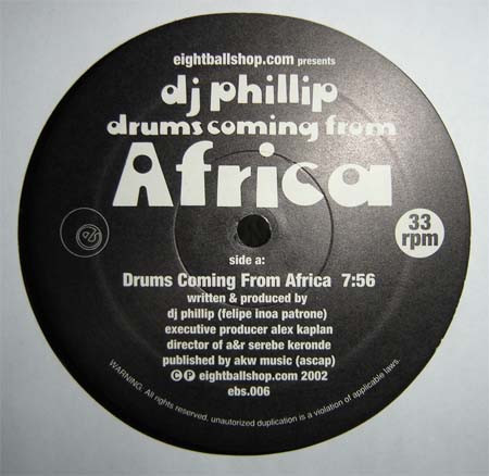 DJ Phillip - Drums Coming From Africa EP | Eightball Records (EBS006)