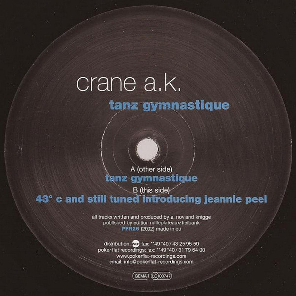 Crane A.K. - Tanz Gymnastique | Poker Flat Recordings (PFR 026) - main Crane A.K. - Tanz Gymnastique | Poker Flat Recordings (PFR 026) - main