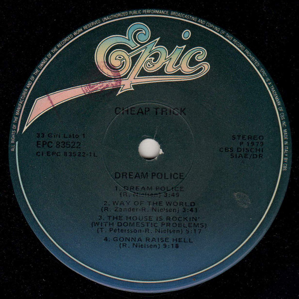 Cheap Trick - Dream Police | Epic (EPC 83522) - 4 Cheap Trick - Dream Police | Epic (EPC 83522) - 4