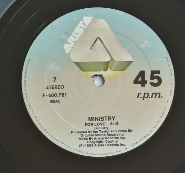 Ministry - Work For Love | Arista (F-600781) - 4