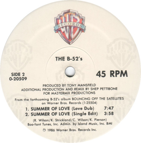 The B-52's - Summer Of Love | Warner Bros. Records (0-20509) - 4