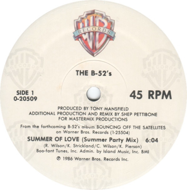 The B-52's - Summer Of Love | Warner Bros. Records (0-20509) - 3