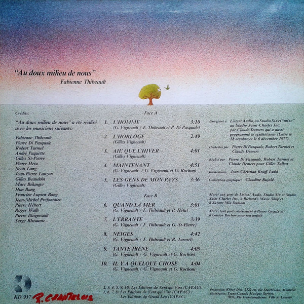 Fabienne Thibeault , Gilles Vigneault - Au Doux Milieu De Nous | Kébec-Disc (KD 937) - 2 Fabienne Thibeault , Gilles Vigneault - Au Doux Milieu De Nous | Kébec-Disc (KD 937) - 2