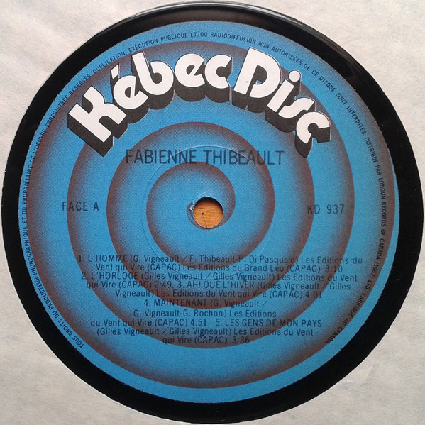 Fabienne Thibeault , Gilles Vigneault - Au Doux Milieu De Nous | Kébec-Disc (KD 937) - 3 Fabienne Thibeault , Gilles Vigneault - Au Doux Milieu De Nous | Kébec-Disc (KD 937) - 3