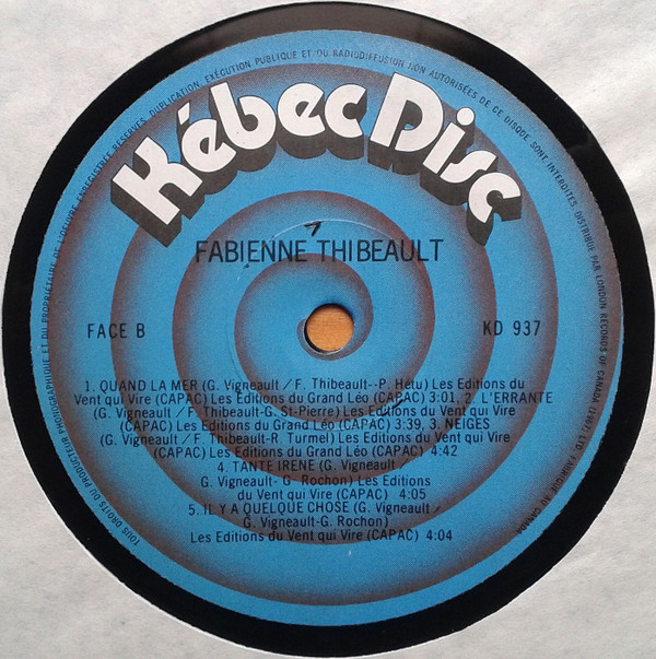 Fabienne Thibeault , Gilles Vigneault - Au Doux Milieu De Nous | Kébec-Disc (KD 937) - 4 Fabienne Thibeault , Gilles Vigneault - Au Doux Milieu De Nous | Kébec-Disc (KD 937) - 4