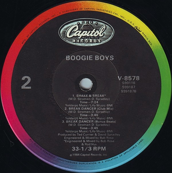 The Boogie Boys - Zodiac / Break Dancer / Shake And Break | Capitol Records (V-8578) - 4