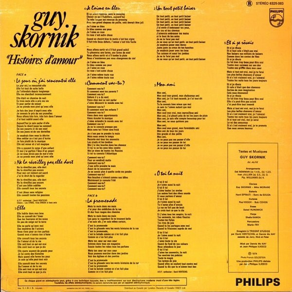 Guy Skornik - Histoires D'Amour | Philips (6325 093) - 2 Guy Skornik - Histoires D'Amour | Philips (6325 093) - 2
