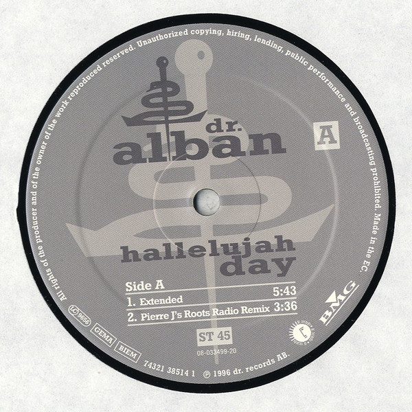 Dr. Alban - Hallelujah Day | BMG (74321 38514 1) - 3 Dr. Alban - Hallelujah Day | BMG (74321 38514 1) - 3