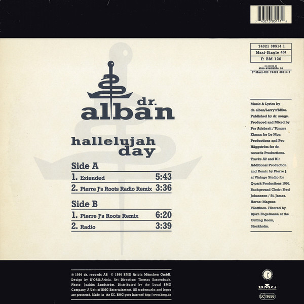 Dr. Alban - Hallelujah Day | BMG (74321 38514 1) - 2 Dr. Alban - Hallelujah Day | BMG (74321 38514 1) - 2