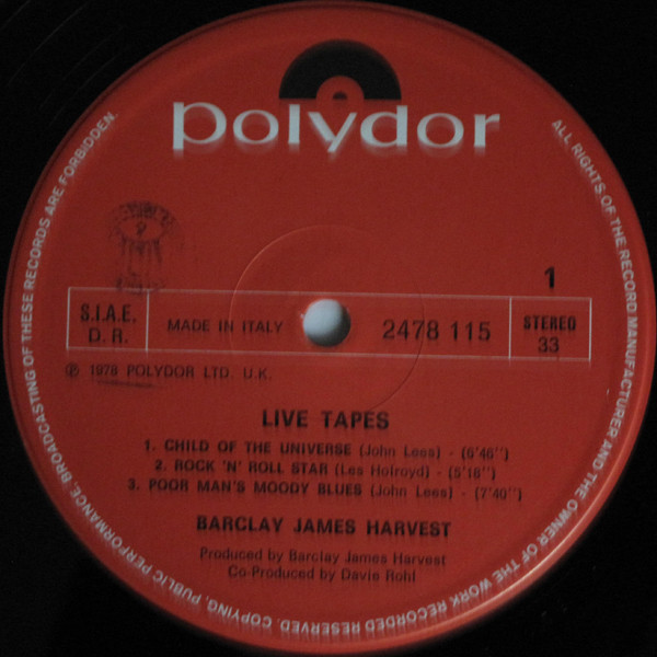 Barclay James Harvest - Live Tapes | Polydor (2669 041) - 3