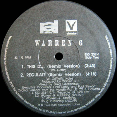 Warren G - This DJ | Rush Associated Labels (853 237-1) - 3