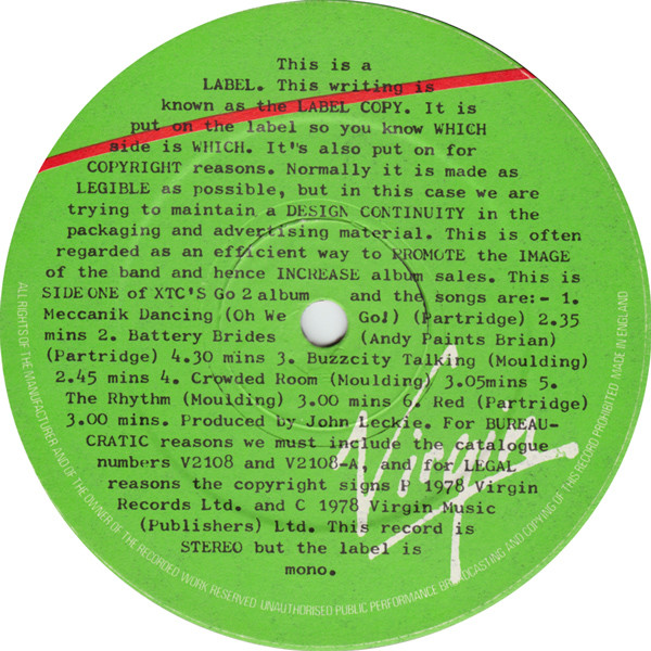 XTC - Go 2 - Vinilo | Virgin (V2108) - 3 XTC - Go 2 - Vinilo | Virgin (V2108) - 3