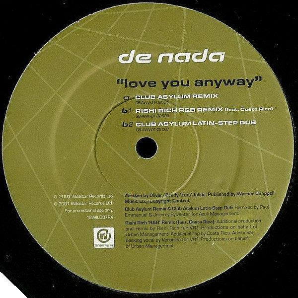 De Nada - Love You Anyway | Wildstar Records (12WILD37PX)