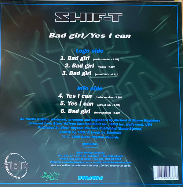 Shif-T - Bad Girl / Yes I Can | Black Rhythm Records (BRRHH001) - 2