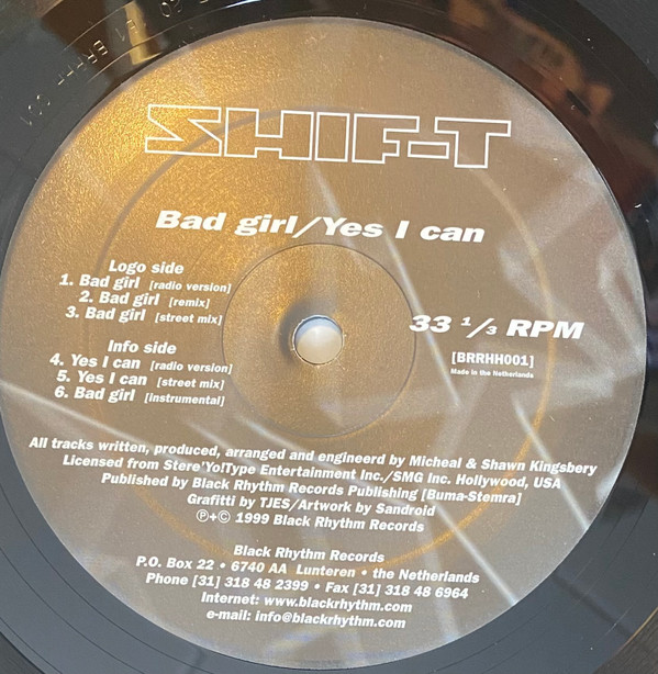Shif-T - Bad Girl / Yes I Can | Black Rhythm Records (BRRHH001) - 3