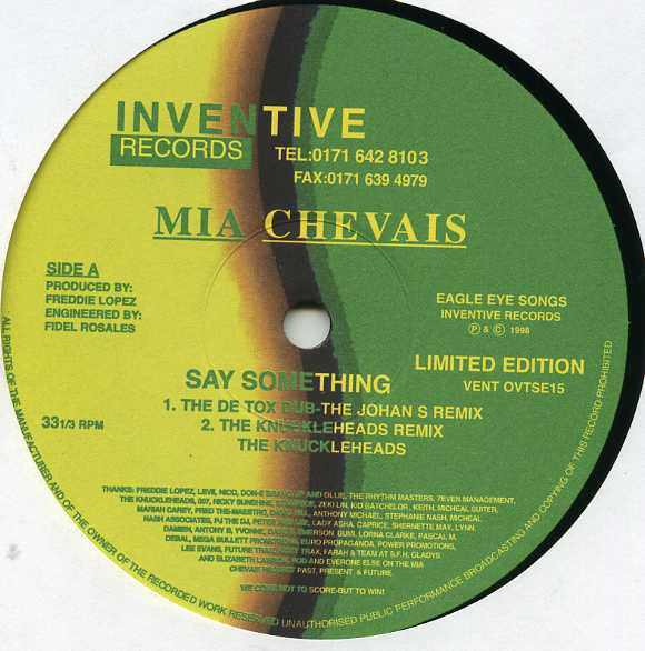 Mia Chevais - Say Something | Inventive Records (VENT OVTSE15)