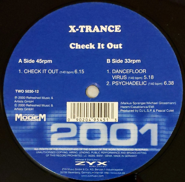 X-Trance - Check It Out | 2001 (TWO 5030-12)