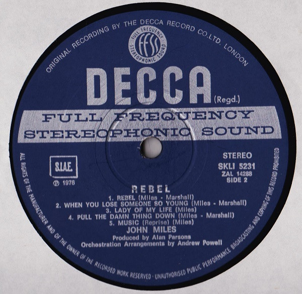 John Miles - Rebel | Decca (SKLI5231) - 4
