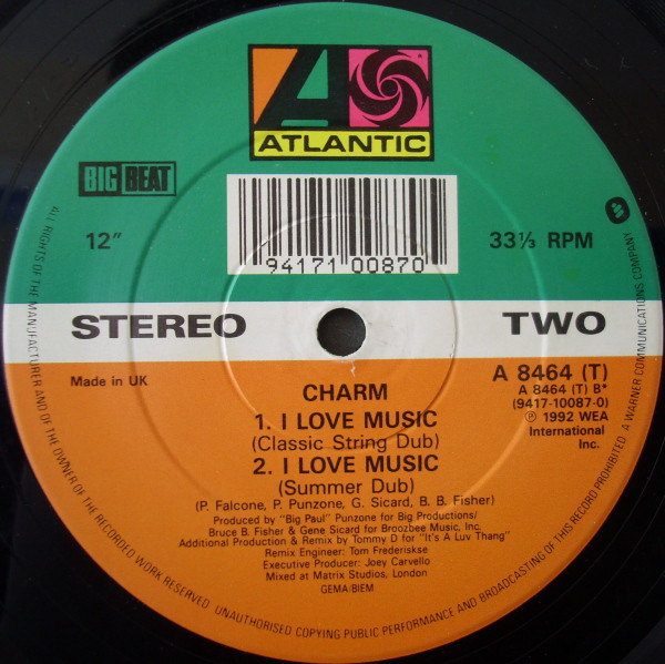 Charm - I Love Music | Atlantic (A 8464 T) - 3 Charm - I Love Music | Atlantic (A 8464 T) - 3