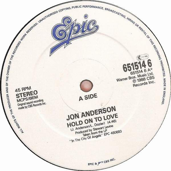 Jon Anderson - Hold On To Love | Epic (651514 6) - 3 Jon Anderson - Hold On To Love | Epic (651514 6) - 3