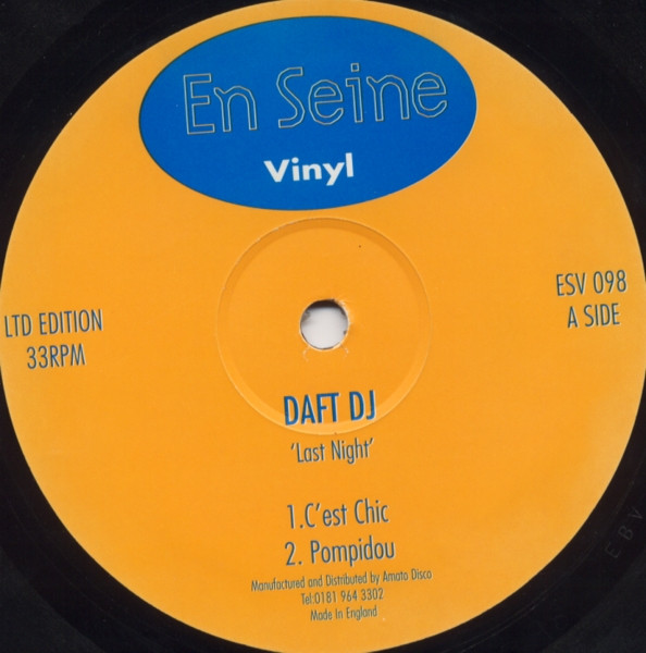 Daft DJ - Last Night | En Seine Vinyl (ESV 098)
