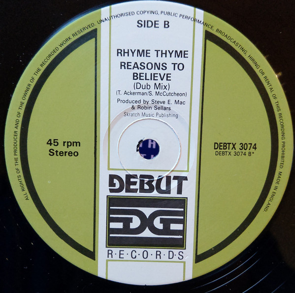 Rhyme Thyme - Reasons To Believe | Debut Edge Records (DEBTX 3074) - 4