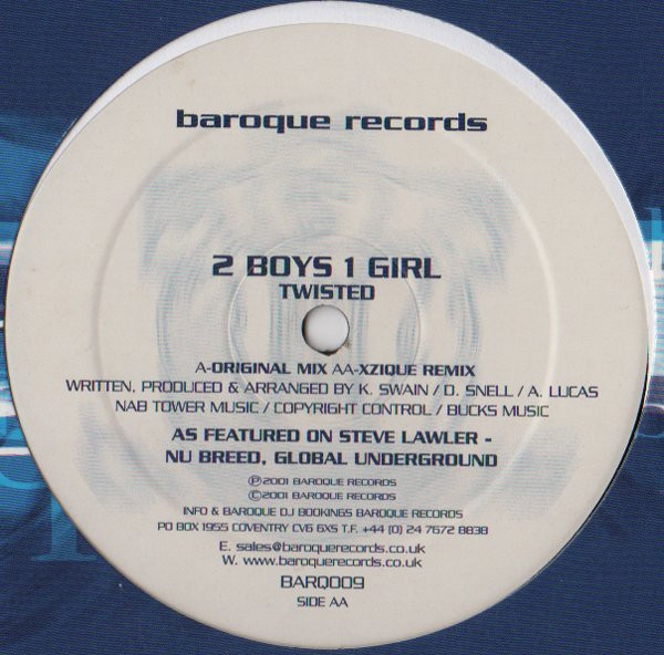 2 Boys 1 Girl - Twisted | Baroque Records (BARQ009) - main