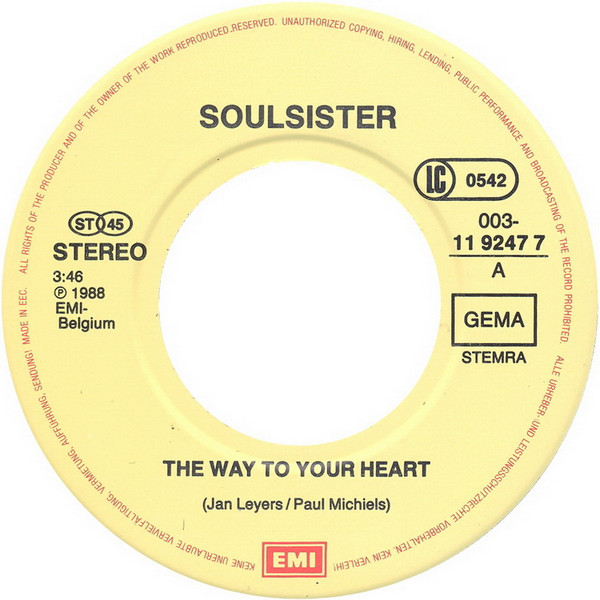 Soulsister - The Way To Your Heart | EMI Electrola (003 11 9247 7) - 3