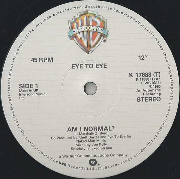 Eye To Eye - Am I Normal? | Automatic Record Co. (K17688T) - 3