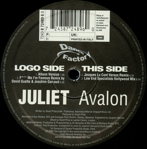 Juliet - Avalon | Dance Factory (7243 8 72489 6 0)