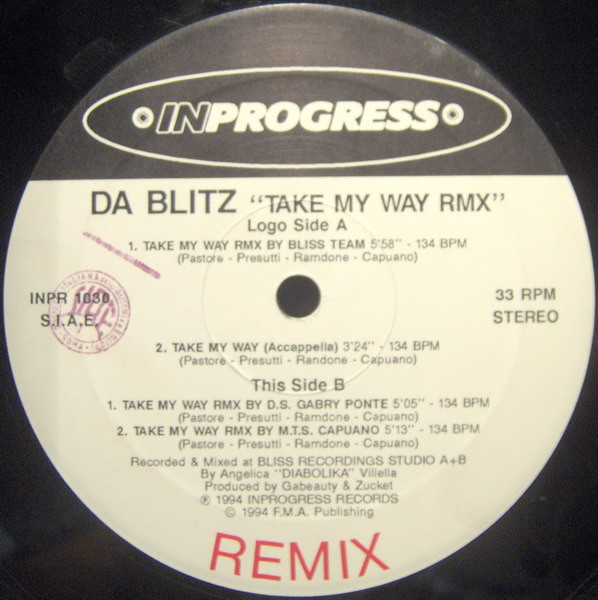 Da Blitz - Take My Way (Remix) | Inprogress (INPR1030)