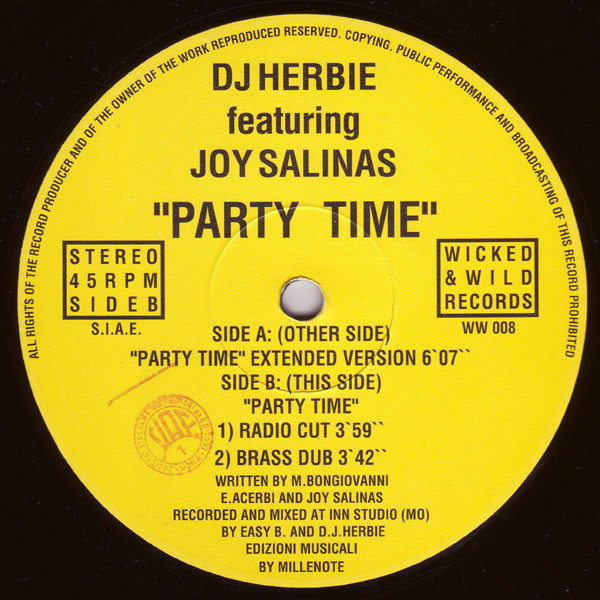 DJ Herbie Featuring Joy Salinas - Party Time | Wicked & Wild Records (WW 008) - 4