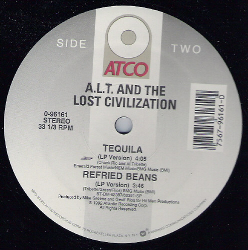 A.L.T. & The Lost Civilization - Tequila | ATCO Records (0-96161) - 3 A.L.T. & The Lost Civilization - Tequila | ATCO Records (0-96161) - 3