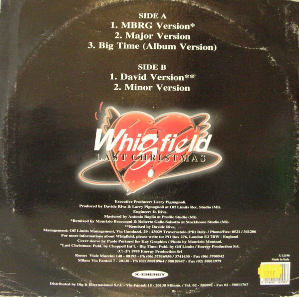 Whigfield - Last Christmas | X-Energy Records (X-12190) - 2 Whigfield - Last Christmas | X-Energy Records (X-12190) - 2