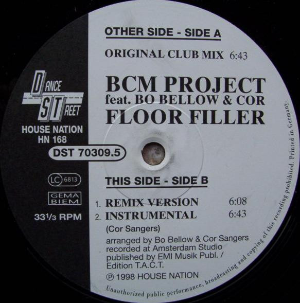 BCM Project Feat. Giorgio Bobellow & Cor Sangers - Floorfiller | House Nation (HN 168) - 2