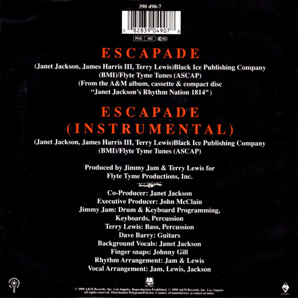 Janet Jackson - Escapade | A&M Records (390 490-7) - 2