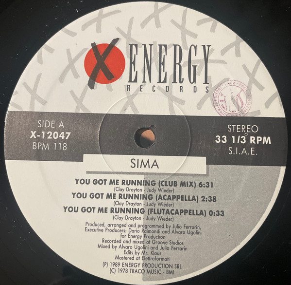 Sima - You Got Me Running | X-Energy Records (X-12047) - 3 Sima - You Got Me Running | X-Energy Records (X-12047) - 3