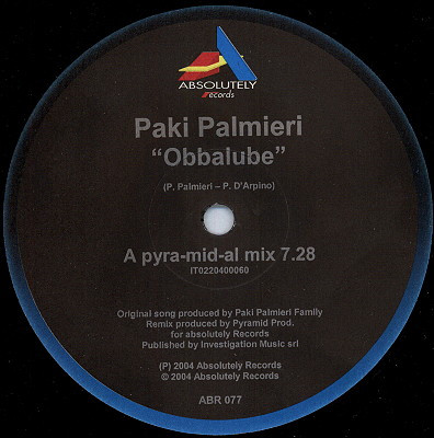 Paki Palmieri - Obbalube | Absolutely Records (ABR 077) - main Paki Palmieri - Obbalube | Absolutely Records (ABR 077) - main