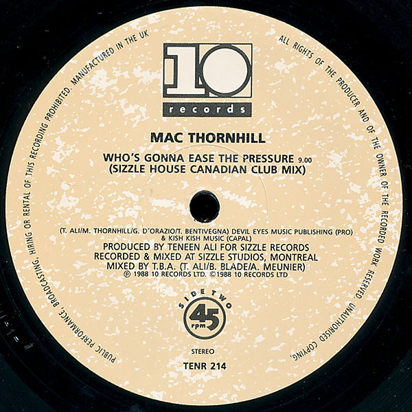 Mac Thornhill - Who's Gonna Ease The Pressure (Big Mac Mix) | 10 Records (TENR 214) - 4