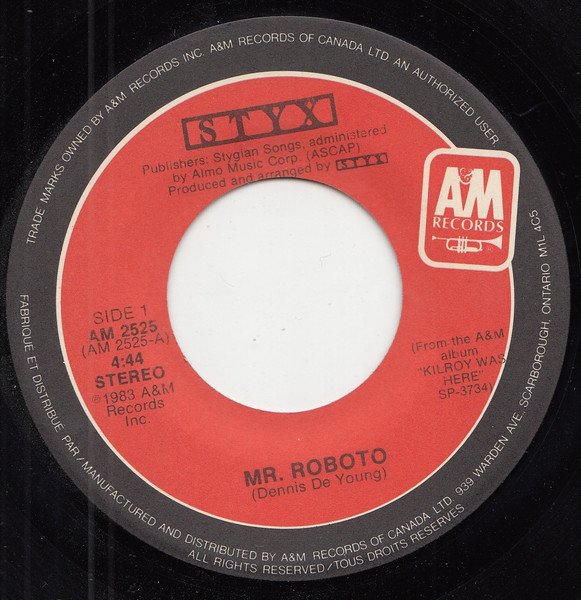 Styx - Mr. Roboto | A&M Records (AM 2525) - main